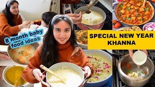 New Year Special GUEST MEAL~8 MONTH BABY FOOD IDEAS~Day in my life vlog~Rice kheer+ kadai paneer
