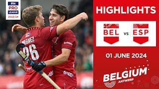 FIH Hockey Pro League 2023/24 Highlights - Belgium vs Spain (M) | Match 2