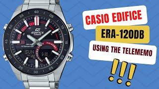 How to use Telememo on Casio Edifice ERA-120DB. TrendWatchLab.
