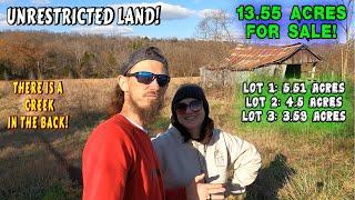 WIDE OPEN SPACES! 13.55 ACRES OF UNRESTRICTED LAND FOR SALE IN ARKANSAS | couple builds tiny house |