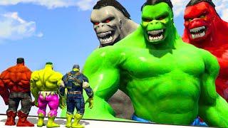 Hulk 2099 Army vs Red Hulk & Hulk & Captain-Hulk - What If Battle Superheroes