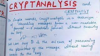 Cryptanalysis and its types in Hindi | What is Cryptology in Network Security