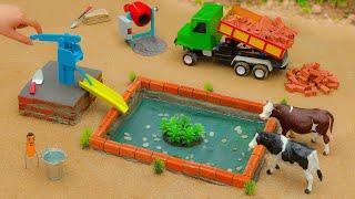 diy mini tractor Hand Pump Construction Project | made of bricks | Village Water Supply