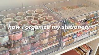 organize my stationery with me  | unboxing new stationery & lots of washi tapes