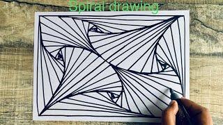 Freehand spiral drawing from the alphabet-X//3D illusion art