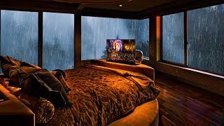 24 HOURS of Heavy Rain at Night! Soothing Rain Sounds for Sleeping, relaxing, studying