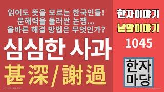 한자이야기 #1045 심심한 사과를 둘러싼 논쟁... 문해력의 문제가 아니라 한자 어휘력의 문제다! 한자를 모르고 어떻게 한자어를 알 수 있나?