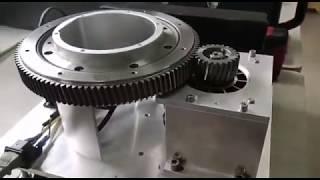 How is Slewing ring rotary with pinion?