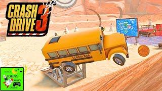 NEW Crash Drive Part 2 With School Bus & Megaladon Monster Truck