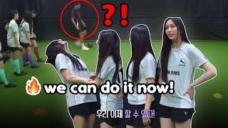 Minji's football KICK is so GOOD because of this PRO football player (she was trained well)