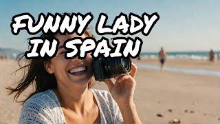 SUBSCRIBE please. A funny lady in Valencia beach. #spain #españa #funny #women #laugh #fun #viral