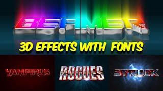New 3D Text Effect With Fonts Download For Photoshop |Sheri Sk| |Text Effect|