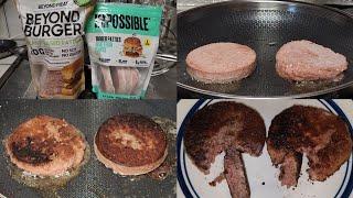 Costco Sale Item Review Showdown Beyond Meat Burger VS Impossible Burger Patties Taste Test