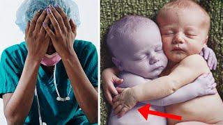 Nurse places healthy baby next to her lifeless twin - When she looks, she falls to her knees crying!