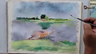 How to Paint a Bangladeshi Boat with Watercolor #river #boat #bangladeshi