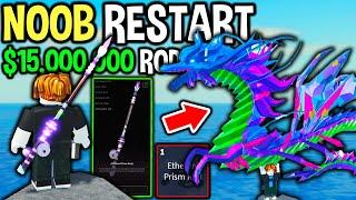 NOOB RESTARTS With $15,000,000 ROD in Roblox Fisch..