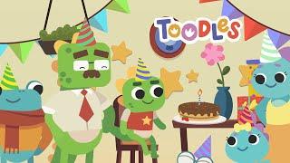 Birthday Song (Happy Birthday) - Dinosaurs - Nursery Rhymes - Toodles Kids TV - Nursery Kids Songs