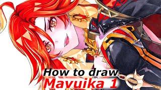 How to draw Mavuika | Genshin Impact | Step by step Tutorial Part 1