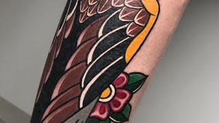 Traditional Eagle Tattoo Time Lapse | Cover Up Tattoo