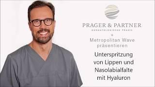 Unterspritzung der Lippen und der Nasolabialfalte mit Hyaluron