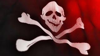 4K 60FPS  Waving Jolly Roger Pirate Flag Skull and Crossbones. Background Animation Footage Loop