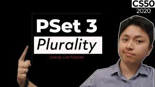 CS50 Plurality Solution - PSET 3 | 2021 Step by Step Tutorial | Live Coding
