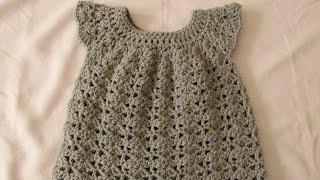 How to crochet an easy shell stitch baby / girl's dress for beginners