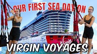 A FULL SEA DAY ON  VIRGIN VOYAGES SCARLET LADY | Working Remote on a Transatlantic Cruise