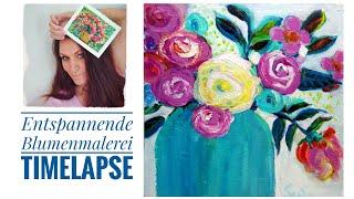 Entspannende Blumenmalerei | Timelapse | Suses Art