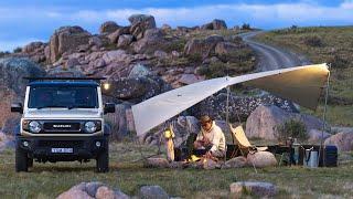 3-Day Solo Camping & Overnight Hiking on Australian High Country, ASMR, Bluetti AC180T, Suzuki Jimny