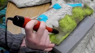 Upcycled clothing using needle felting