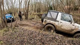 Suzuki Recovery Service - Stuck samurai in a deep mudhole, almost flodded engine .