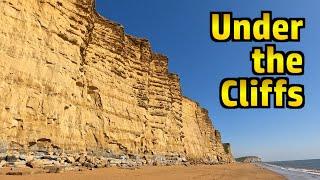 Walking West Bay to Hive Beach, Under the Cliffs (Also Naming of Bridport and the River Brit)