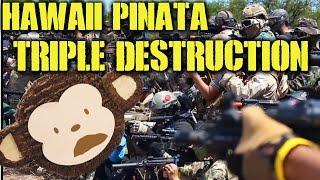 DesertFox Airsoft: Hawaii Pinata Triple Destruction (100+ Airsoft Guns vs 3 Pinatas)