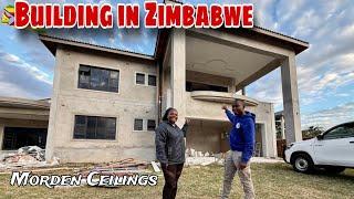 How He is Installing Modern and Trending Ceiling Designs at His Mansion | Building in Zimbabwe 