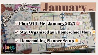 January Plan With Me 2025 | Homemaking & Homeschool Planner Setup