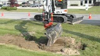 Rototilt on Bobcat mini-excavators