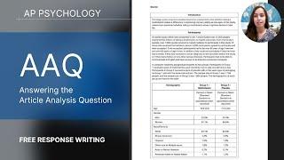 The AAQ for AP Psychology