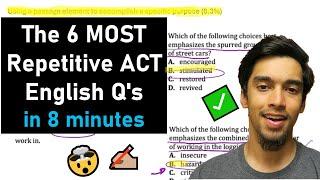 The 6 Most Repetitive ACT® ENGLISH Question Types (with example breakdowns!) in 8 minutes!