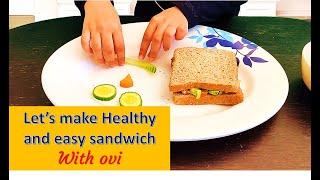 Kids Vegetable Sandwich for Kids | Easy to make Healthy Vegetable Sandwich |Kids lunch box recipe