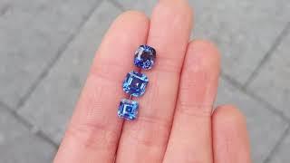 Blue sapphire square shape princess cushion square emerald cut gemstones Hobart Tasmania