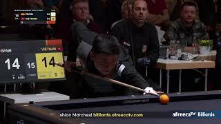 Winning shot in Finals of UMB World Three-cushion Championship for National Teams 2024