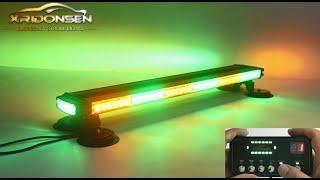 XRIDONSEN 28.4 inch Magnetic Roof Amber Green Emergency Strobe Lights for Plow Trucks Construction