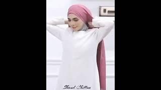 Plain Color Chiffon Hijab Scarf with Bandage Non-Slip Muslim Women Breathable Islam Long Hijabs