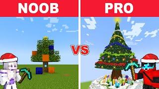 NOOB vs PRO: CHRISTMAS TREE BUILD CHALLENGE | Minecraft
