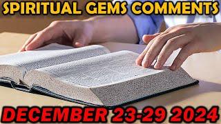 Spiritual Gems Comments for December 23-29 2024