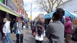 Walking around Whitechapel Market, High Street, New Road, Commercial Road, London Walking Tour 4K