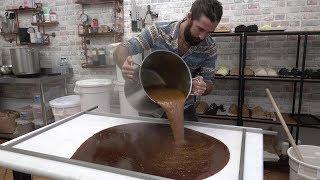 English Fudge Candy Made by Hand. London Greenwich Market. Street Food