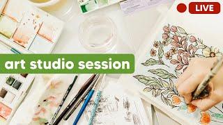 art studio session  himi twin cup jelly gouache | art | bullet journal | sketchbook | study with me