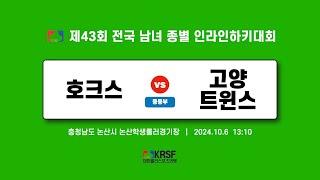 2024 제43회 전국 남녀 종별 인라인하키대회 | 4일차 (20241006) | 호크스 vs 고양트윈스 | 중등부 | 논산학생롤러경기장 | #match_41